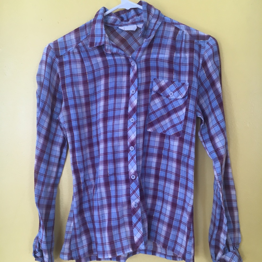 Plaid Button Up, Size Small